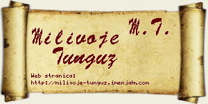 Milivoje Tunguz vizit kartica